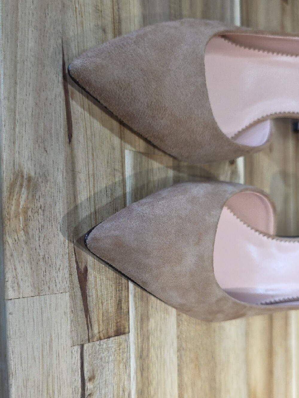 J.Crew Lucie Suede D'Orsay Pointed Toe Pumps Ashen Brown Tan Heel Size 6 - Picture 9 of 9